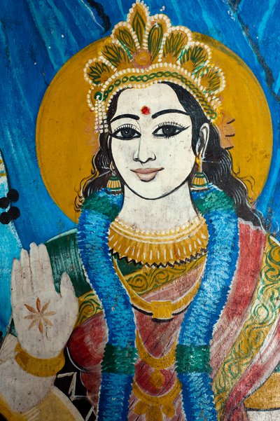 Painting of the Hindu Goddess Parvati on the Wall of a Temple, Sangamankanda, Sri Lanka by Unknown